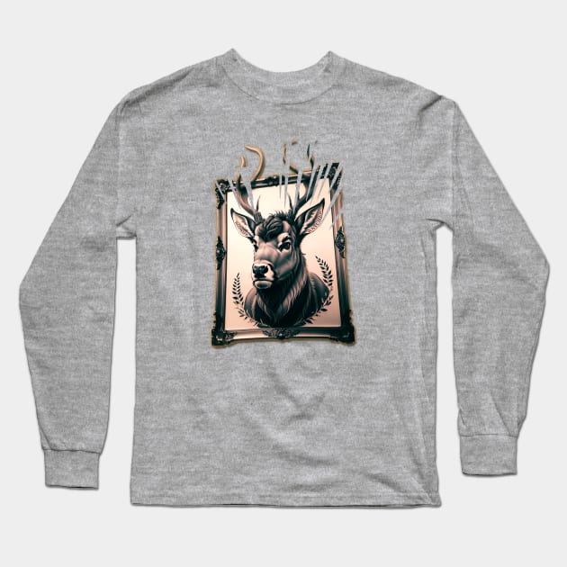 Framed Stag Hotwife Watcher Long Sleeve T-Shirt by Vixen Games